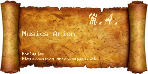 Musics Arion névjegykártya